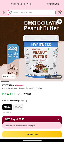 MyFitness Chocolate Smooth Peanut Butter