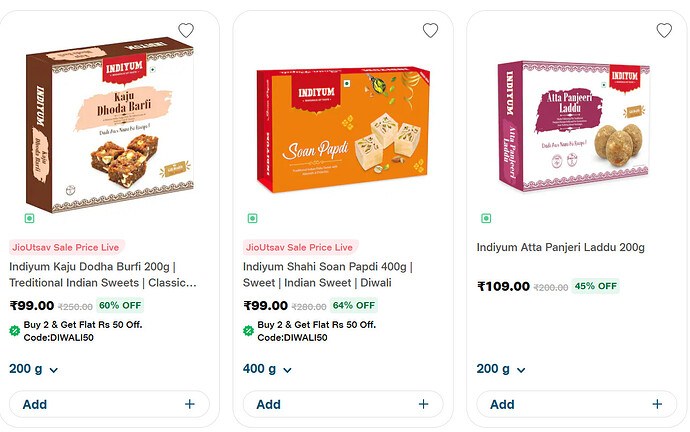Indiyum Sweets Offer