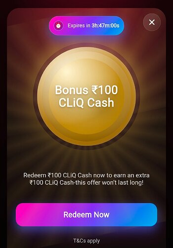 TataCLiQ CLIQ Cash Offer