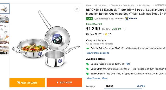 BERGNER Triply Cookware Set