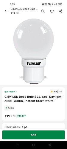 Eveready 0.5W LED Deco Bulb