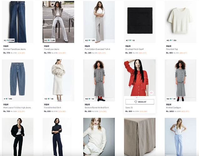 H&M Women's Clothing on Myntra