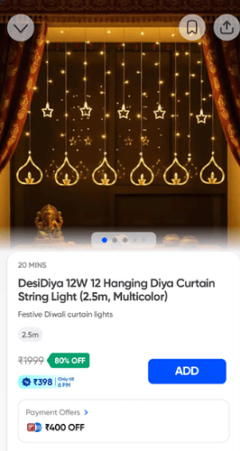 DesiDiya Hanging Diya String Light