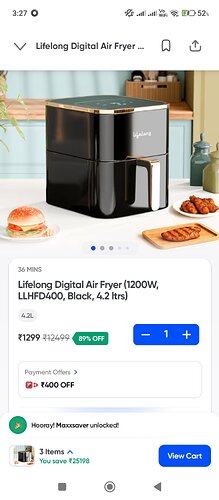 Lifelong Digital Air Fryer 4.2L