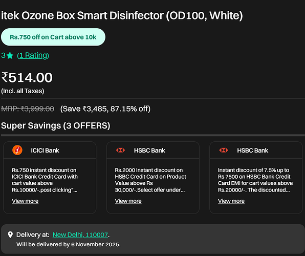 itek Ozone Box OD100 Smart Disinfector