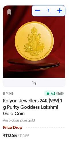 Kalyan Jewellers Gold Coin