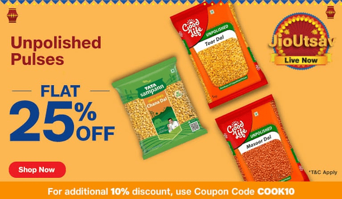 JioMart Unpolished Pulses Offer