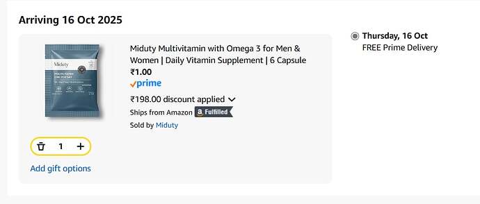 Miduty Multivitamin deal screenshot