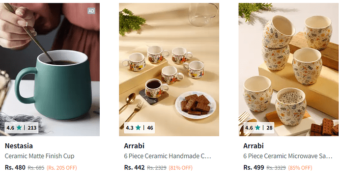 Myntra Cups and Mugs Sale