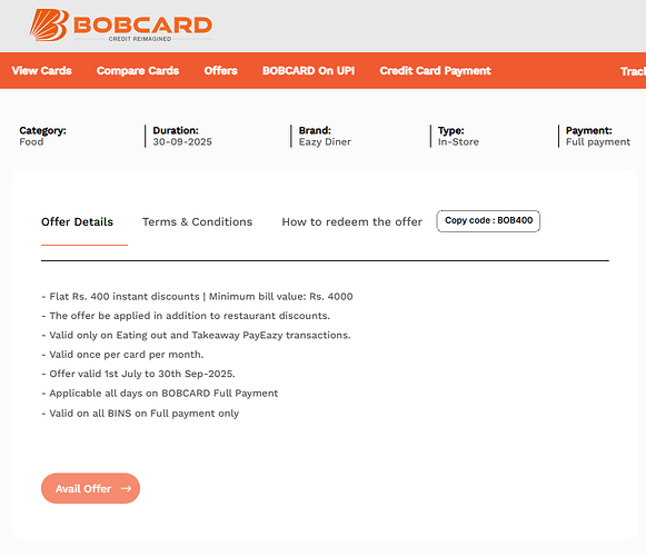 BOB Card Tata Neu Offer