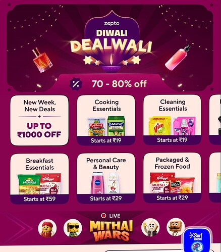 Zepto Free Diwali Mithai Offer