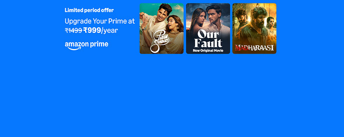 Amazon Prime 999 Offer Banner