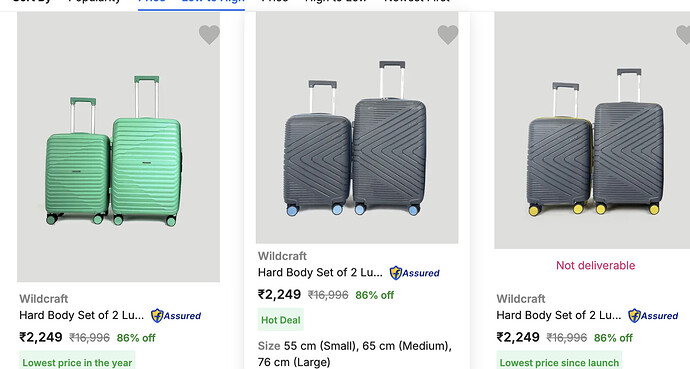 Wildcraft Suitcase Combo Offer