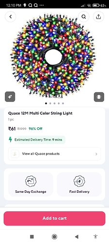 Quace 12M Multi-Color String Light Deal