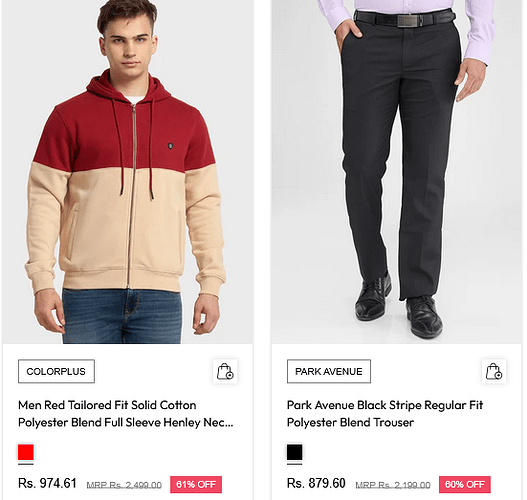 Raymond Fashion Categories