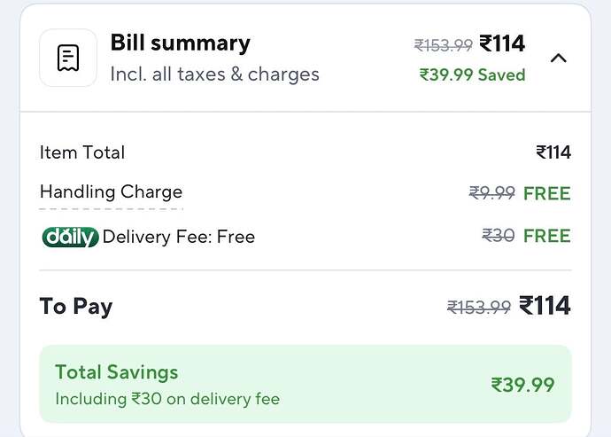 Zepto Free Delivery Details