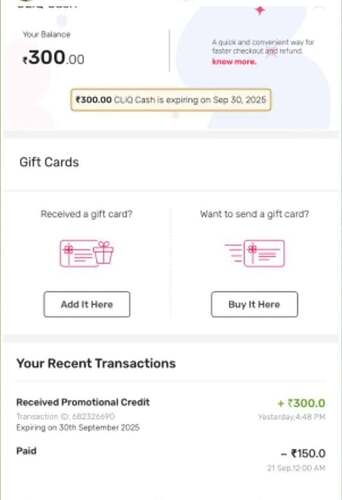 Tata CLiQ Free Cash Offer