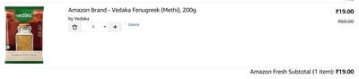Amazon Brand Vedaka Fenugreek (Methi) Deal