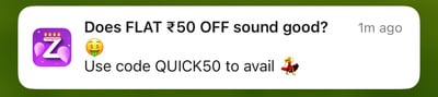 Zepto ₹50 Off Offer Screenshot 1