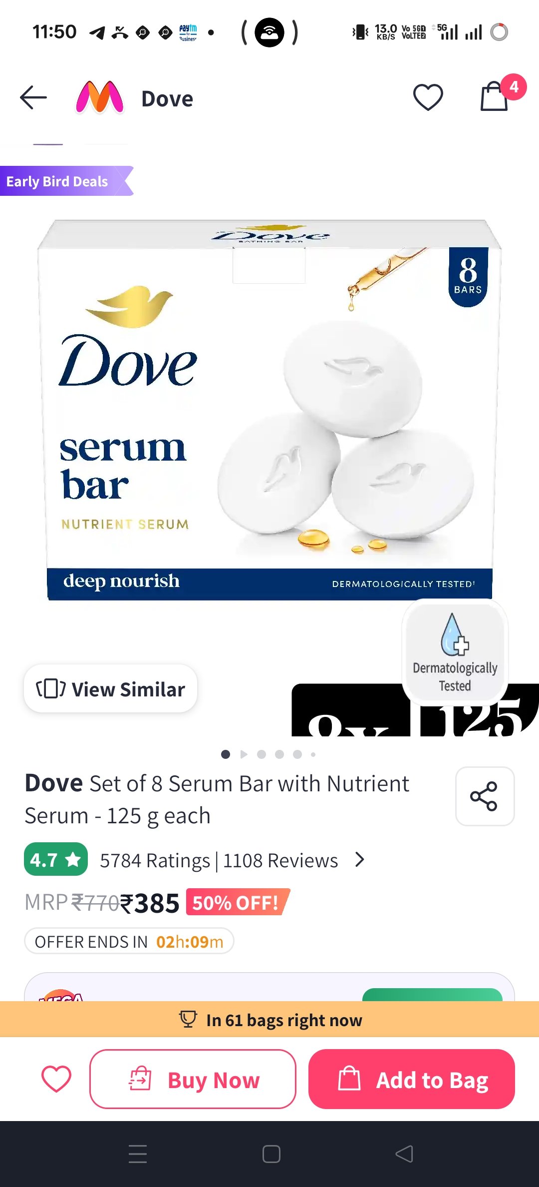 Dove Beauty Bar Soap Pack of 8