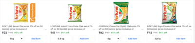 Fortune Edible Oils & Atta on Flipkart