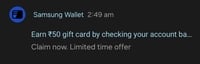Samsung Wallet ₹50 Gift Voucher Offer