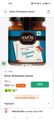 Amor Schezwan Sauce 280g