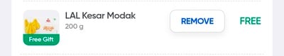Free Modak Box from Swiggy Instamart
