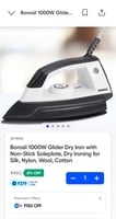 Borosil 1000W Glider Dry Iron
