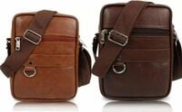 Brown & Tan Men's Sling Bag