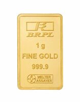 Bangalore Refinery 24K 1 Gram Yellow Gold Bar