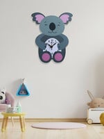 OLIVE TREE Grey & Pink Wooden Wall Clock