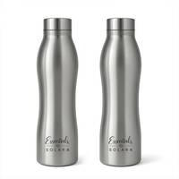 Solara 1000ml Stainless Steel Water Bottles (Pack of 2) - Silver