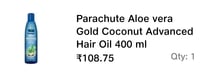 Parachute Aloe Vera Gold Coconut Advanced Hair Oil