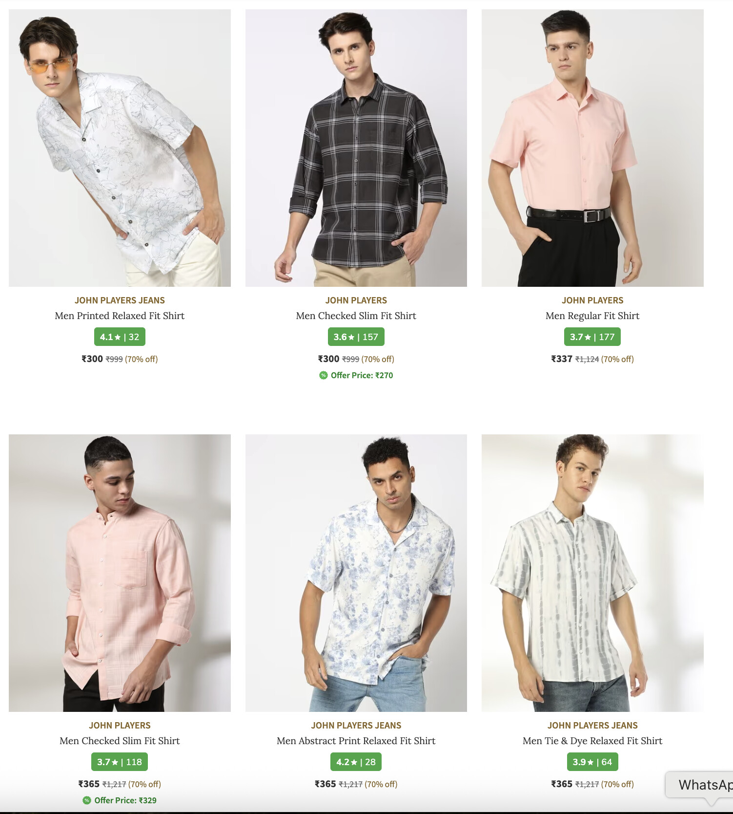 John Players Shirts Collection