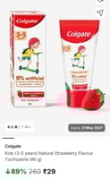 Kids Natural Strawberry Toothpaste