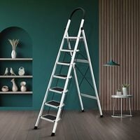 Plantex Apex White 7-Step Foldable Steel Ladder
