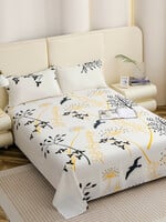 Story@Home White Floral Pure Cotton King Bedsheet
