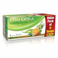 Chandrika Glycerine Ayurveda Gel Bar Soap Pack of 6
