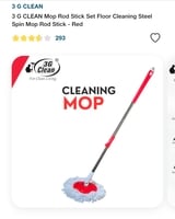 Steel Spin Mop Rod Stick Set