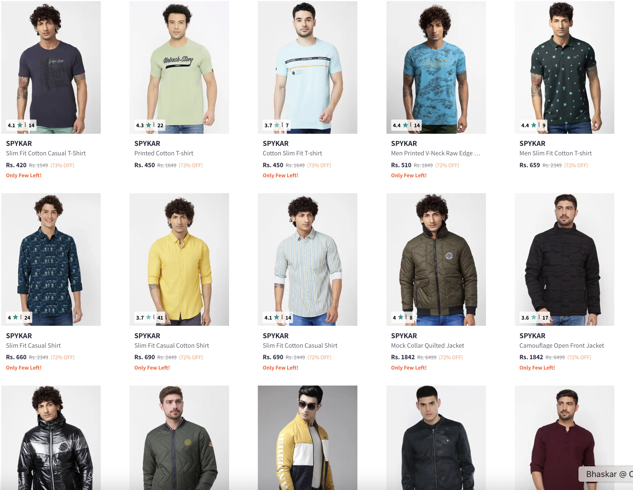 Spykar Men's Clothing Offer