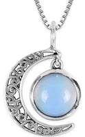 GIVA Silver Moonstone Pendant