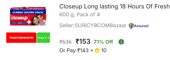 Closeup Toothpaste Deal