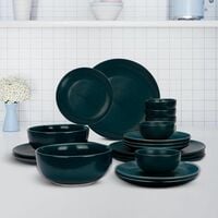USHA SHRIRAM Teal Ceramic Dinner Set