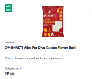 OM BHAKTI Cotton Flower Diya Wicks