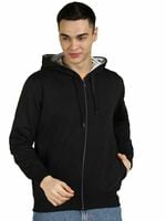Alan Jones Men's Solid Zipper Hooded Sweatshirt