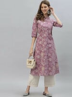 ES Fashions Floral Print A-Line Kurta
