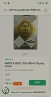 WHITE & GOLD 555 PRIME Playing Cards