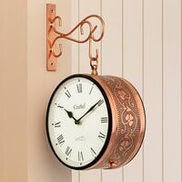 CRAFTEL Vintage Double-Sided Roman Dial Station Wall Clock
