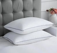 La Verne White Striped Polyester Sleep Pillow Set of 2
